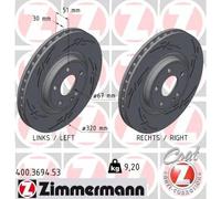 2x Disco freno ventilazione interna 400.3694.53 ZIMMERMANN per MERCEDES-BENZ