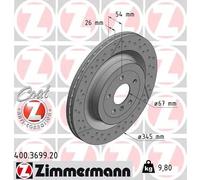 2x Disco freno ventilazione interna 400.3699.20 ZIMMERMANN per MERCEDES-BENZ GLS