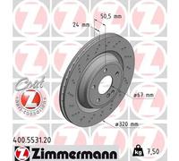 2x Disco freno ventilazione interna 400.5531.20 ZIMMERMANN per MERCEDES-BENZ SL
