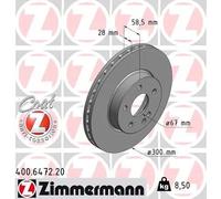 2x Disco freno ventilazione interna 400.6472.20 ZIMMERMANN per MERCEDES-BENZ