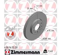 ZIMMERMANN Disco freno 430.1473.20 ventilazione interna Ø288 mm 2x per Opel e Saab