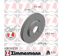 2x Disco freno ventilazione interna 430.2612.20 ZIMMERMANN per OPEL CHEVROLET