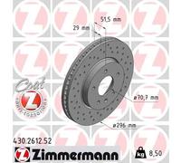 2x Disco freno ventilazione interna 430.2612.52 ZIMMERMANN per OPEL CHEVROLET