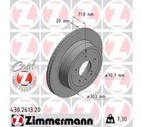 2x Disco freno ventilazione interna 430.2613.20 ZIMMERMANN per OPEL CHEVROLET