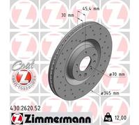 2x Disco freno ventilazione interna 430.2620.52 ZIMMERMANN per SAAB OPEL