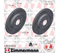 2x Disco freno ventilazione interna 430.2630.53 ZIMMERMANN per OPEL