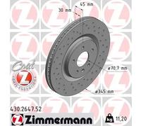 2x Disco freno ventilazione interna 430.2647.52 ZIMMERMANN per OPEL
