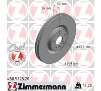 ZIMMERMANN 450.5225.20 Disco freno per JAGUAR,JAGUAR (CHERY),LAND ROVER