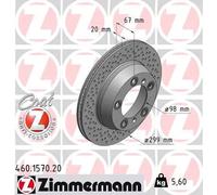 2x Disco freno ventilazione interna 460.1570.20 ZIMMERMANN per PORSCHE BOXSTER