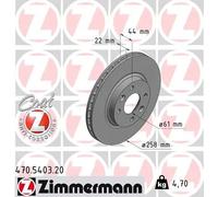 2x Disco freno ventilazione interna 470.5403.20 ZIMMERMANN per RENAULT DACIA