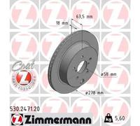 2x Disco freno ventilazione interna 530.2471.20 ZIMMERMANN per SUBARU FORESTER