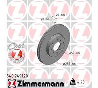 ZIMMERMANN 540.2491.20 Disco freno