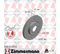 ZIMMERMANN 540.2491.52 Disco freno