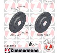 2x Disco freno ventilazione interna 540.5312.53 ZIMMERMANN per SUZUKI SWIFT V