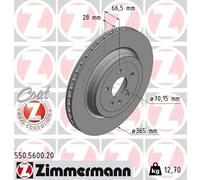2x Disco freno ventilazione interna 550.5600.20 ZIMMERMANN per TESLA MODEL S