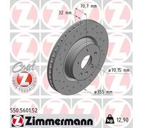 2x Disco freno ventilazione interna 550.5601.52 ZIMMERMANN per TESLA MODEL S