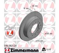 ZIMMERMANN Disco freno 590.2821.20 Posteriore Ø312 mm 2x per Toyota Land Cruiser KDJ15