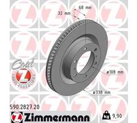 2x Disco freno ventilazione interna 590.2827.20 ZIMMERMANN per TOYOTA