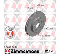2x Disco freno ventilazione interna 590.2830.20 ZIMMERMANN per TOYOTA PRIUS PHV