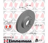 2x Disco freno ventilazione interna 600.3214.20 ZIMMERMANN per VW