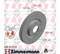 1X Disco Freno Zimmermann 600.3231.20 Coat Z per Vag Assale Anteriore