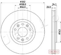 2x Disco freno ventilazione interna 600635C JAPKO per PEUGEOT RCZ