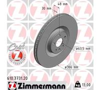 2x Disco freno ventilazione interna 610.3731.20 ZIMMERMANN per VOLVO XC90 II