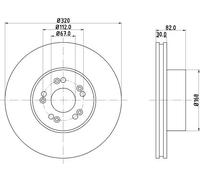 2x Disco freno ventilazione interna 8DD 355 102-691 HELLA per MERCEDES-BENZ