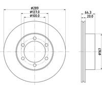 2x Disco freno ventilazione interna 8DD 355 104-761 HELLA per TOYOTA VW