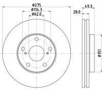Disco Freno Hella 8DD 355 104-931 Pro per Toyota Lexus