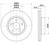 2x Disco freno ventilazione interna 8DD 355 105-321 HELLA per SUBARU LEGACY III
