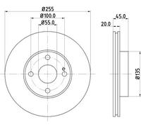 2x Disco freno ventilazione interna 8DD 355 106-491 HELLA per MAZDA MX-5 II