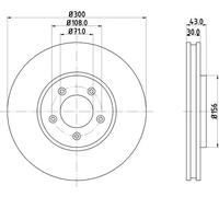 HELLA PAGID 8DD 355 106-821 Discofreno,50990PRO,rivestito,300mm,30mm,ventilazione interna,per es. FORD / JAGUAR / LINCOLN