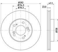 Hella Disco freno 8DD 355 107-131 ventilazione interna per Honda Shuttle HR-V 2x