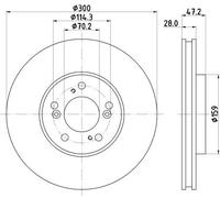 HELLA 8DD 355 108-141 Discofreno, 50351