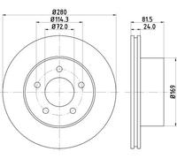 2x Disco freno ventilazione interna 8DD 355 108-591 HELLA per JEEP CHEROKEE