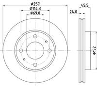 2x Disco freno ventilazione interna 8DD 355 110-931 HELLA PAGID per HYUNDAI