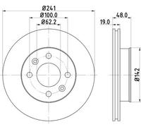 2x Disco freno ventilazione interna 8DD 355 111-431 HELLA per HYUNDAI GETZ