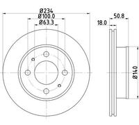 2x Disco freno ventilazione interna 8DD 355 112-761 HELLA per HYUNDAI ATOS
