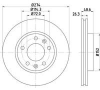 2x Disco freno ventilazione interna 8DD 355 112-771 HELLA PAGID per KIA