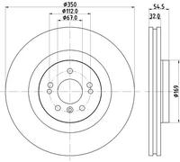 2x Disco freno ventilazione interna 8DD 355 113-191 HELLA per MERCEDES-BENZ