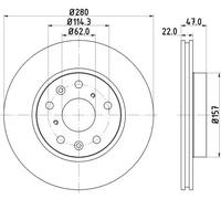 HELLA 8DD 355 113-631 Discofreno, 54566