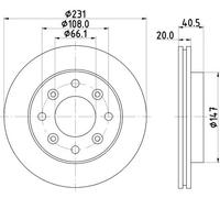 HELLA 8DD 355 113-801 Disco freno