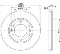 2x Disco freno ventilazione interna 8DD 355 114-341 HELLA per KIA