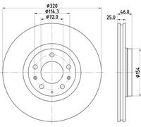 2x Disco freno ventilazione interna 8DD 355 114-491 HELLA PAGID per MAZDA