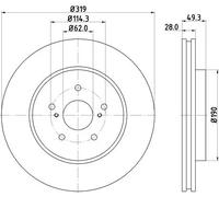 2x Disco freno ventilazione interna 8DD 355 114-981 HELLA per LEXUS RX