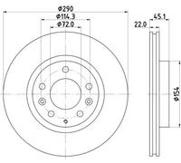 HELLA 8DD 355 115-311 Disco freno
