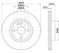 2x Disco freno ventilazione interna 8DD 355 115-361 HELLA per MAZDA MX-5 II