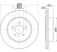 2x Disco freno ventilazione interna 8DD 355 115-481 HELLA per LANCIA CHRYSLER