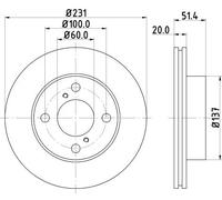 Disco Freno Hella 8DD 355 116-501 per Nissan Suzuki Infiniti Assale Anteriore